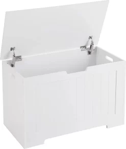 Zaza Home Speelgoedkist, Opbergkist, Zitbank Met Grote Capaciteit, Wit