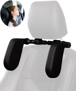 HBRK – Hoofdsteun Auto – Nekkussen – Hoofdkussen Kinderen & Volwassenen – Neksteun – Autokussen – Reiskussen Veiligheid – Verstelbaar – Zwart