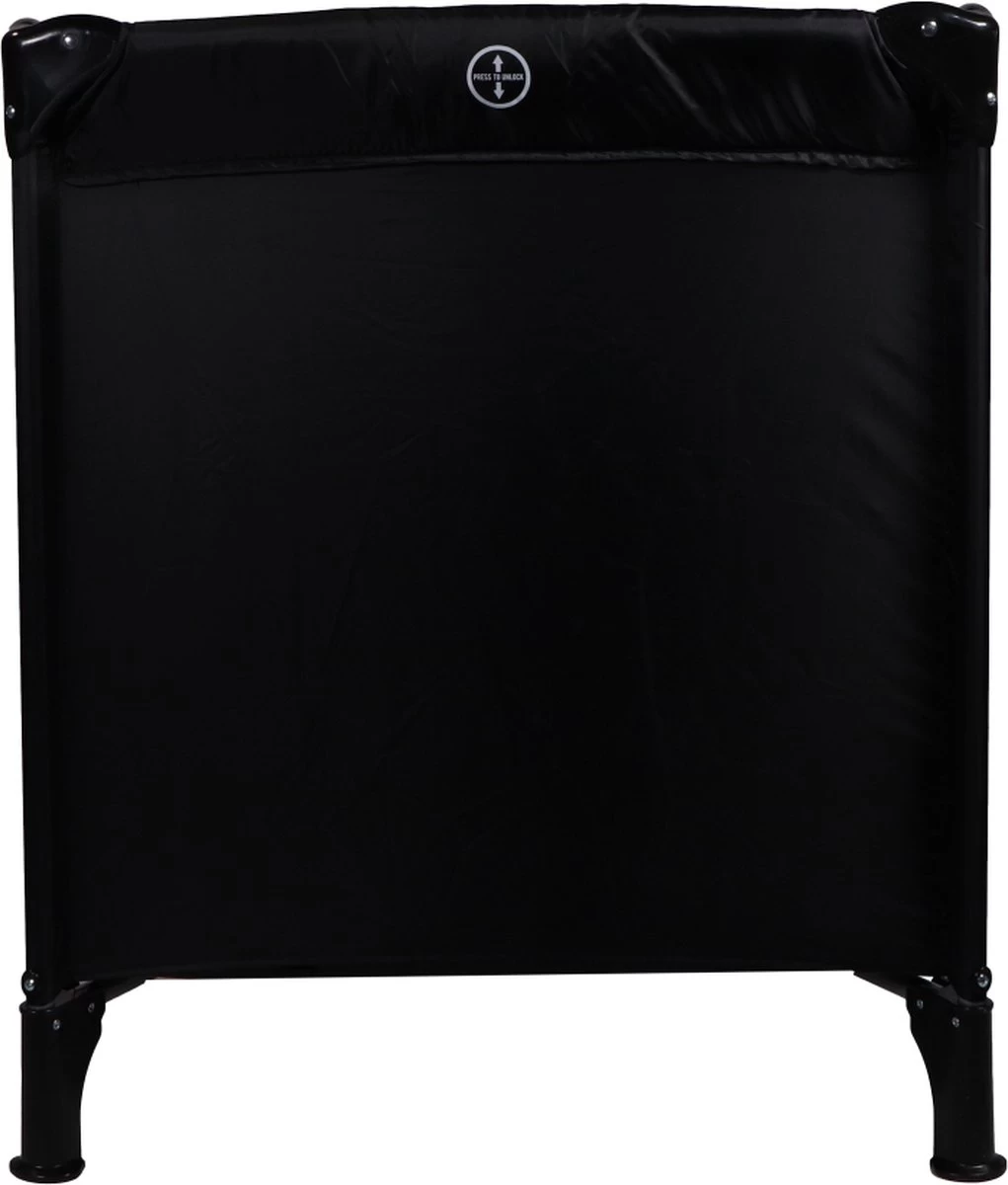 Ding Campingbedje - Zwart - 120x60 Cm - Reisbedje Inclusief Bodemmatrasje - Afbeelding 2