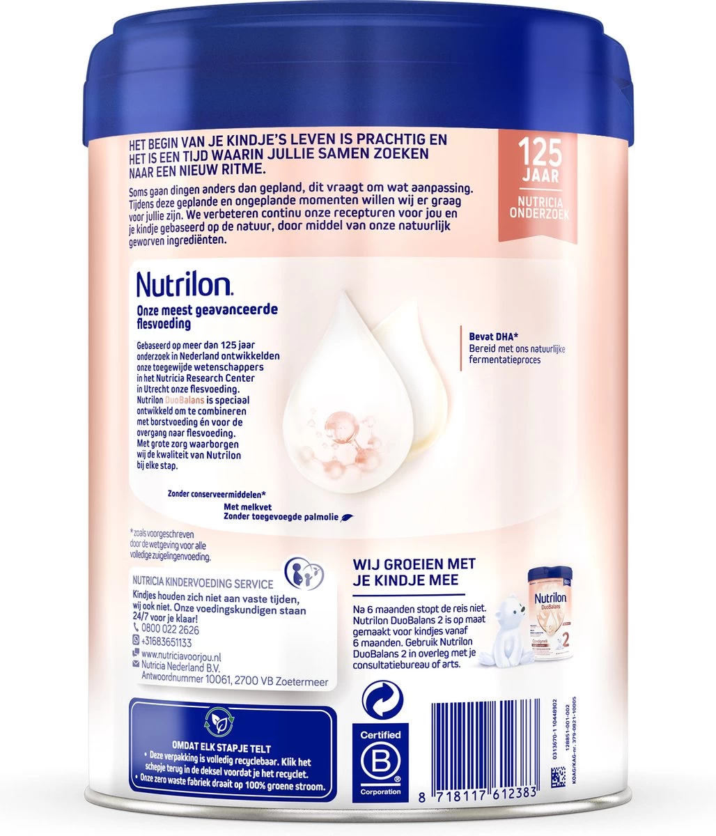 Nutrilon Duobalans 1 - Flesvoeding Vanaf De Geboorte - 800g - Afbeelding 6
