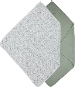 Meyco Badcape Basic Jersey/Cheetah 2-pack - Forest Green - 80x80cm