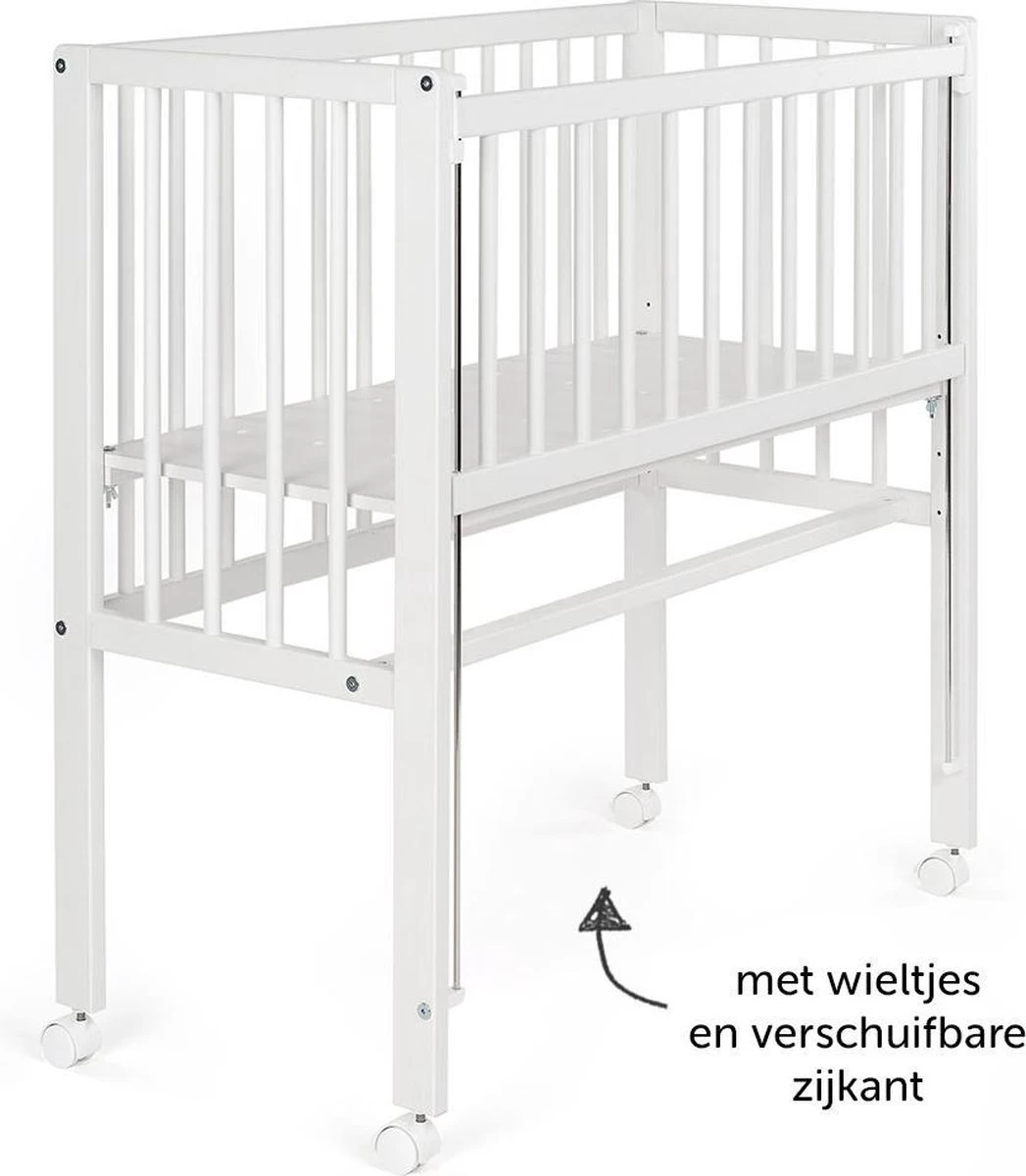 Fillikid Vario Co-Sleeper En Wieg 90 X 40 Cm - Massief Hout - Wit - Afbeelding 2