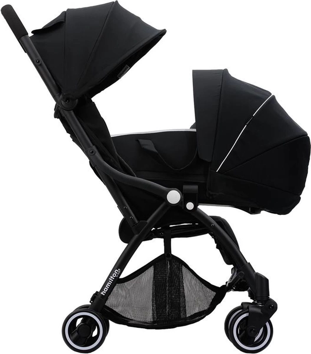 Hamilton By Yoop S1 Plus Buggy Met Monteerbare Premium Wieg – Nieuwer En Hoger 2023 Model - Stroller Met One Hand Folding Technologie – Zwart/Antraciet - Licht, Verstelbaar, Wendbaar - Geschikt Van 0 Maanden Tot 4 Jaar - Afbeelding 20
