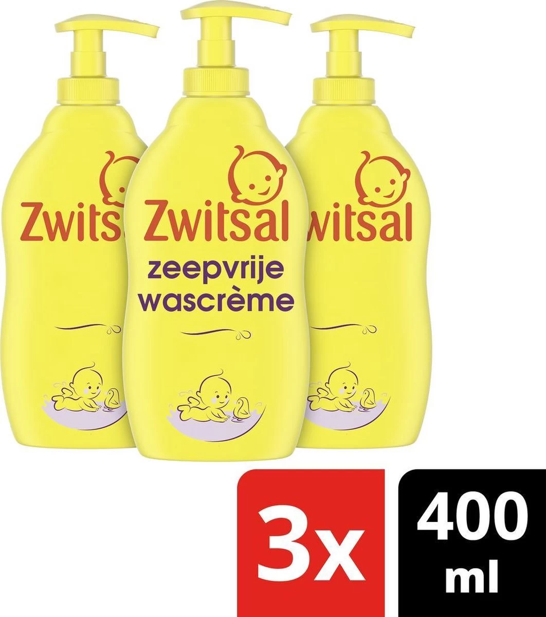 Zwitsal Baby Zeepvrije Wascrème - 3 X 400 Ml - Voordeelverpakking - Afbeelding 3