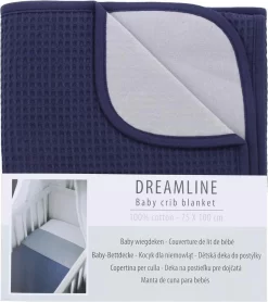 Merkloos Dreamline Wiegdeken - Donkerblauw - 75 X 100