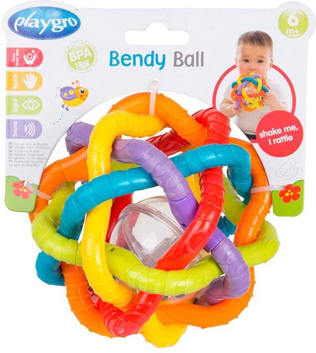 Playgro Buigbare Bendy Ball - Grijp- En Bijtspeelgoed - Incl Rammelaar - Activiteitenbal - Afbeelding 6