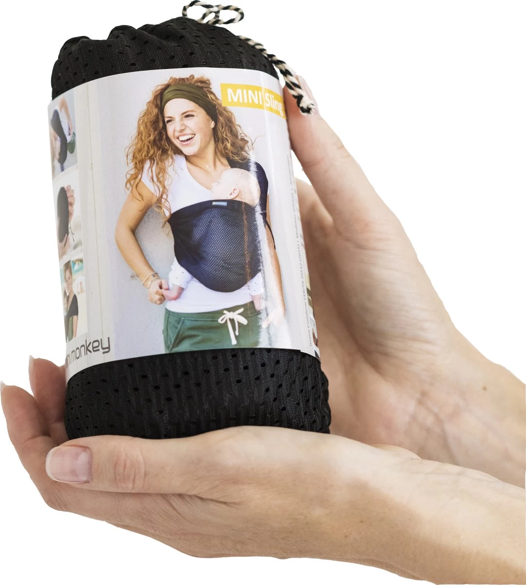 Minimonkey Mini Sling Draagzak - Zwart - Afbeelding 6