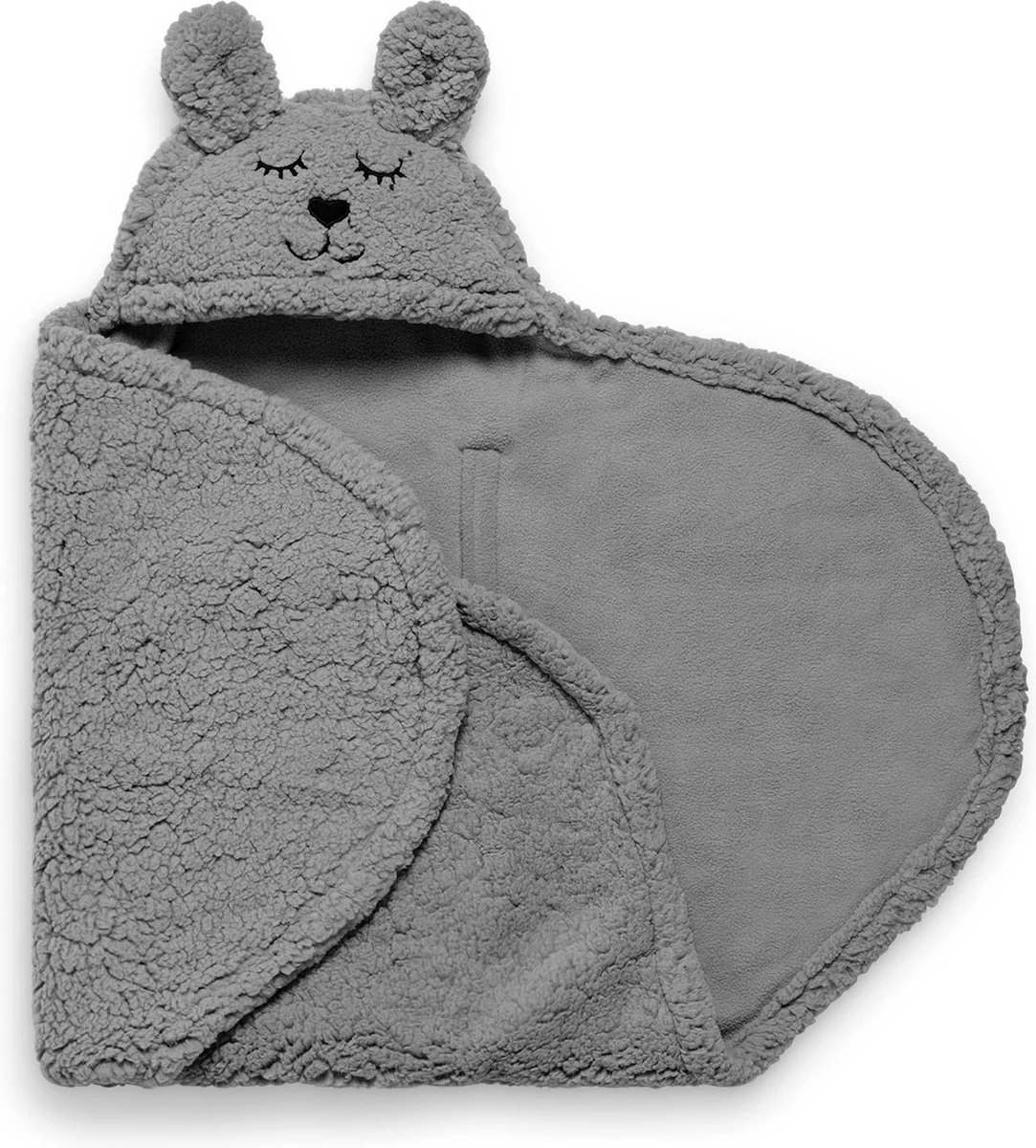 Jollein Wikkeldeken Bunny 100x105cm - Storm Grey - Afbeelding 6