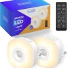 LED Nachtlampje Stopcontact Met Bewegingssensor - Incl. Afstandsbediening - 2-PACK - Voor Volwassenen En Kinderen - Stekkerlamp Dimbaar - Warm Wit