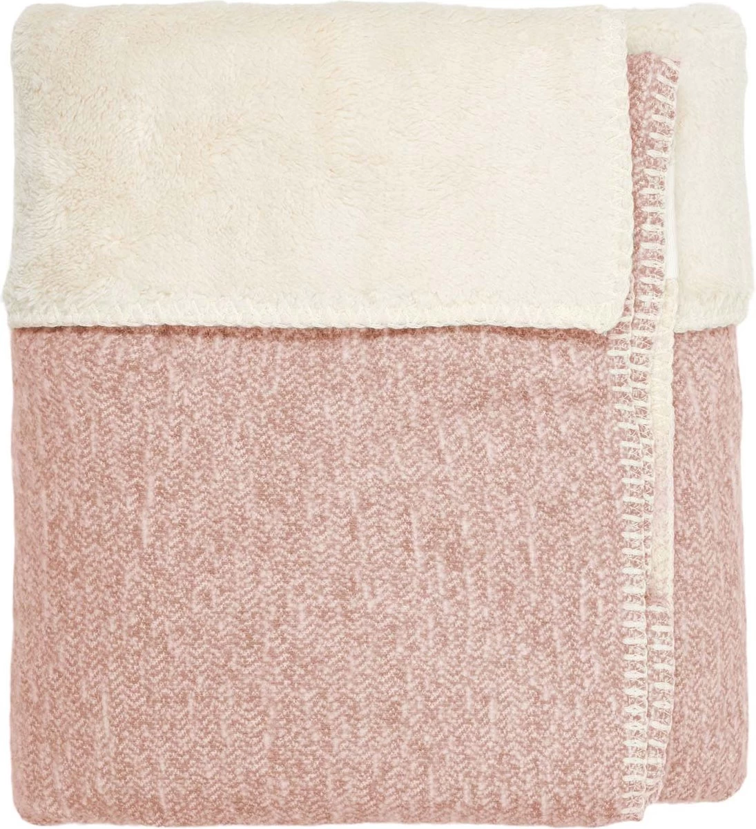 Koeka Baby Dekentje Wieg Vigo Teddy - Oud Roze - 75x100cm - Afbeelding 2