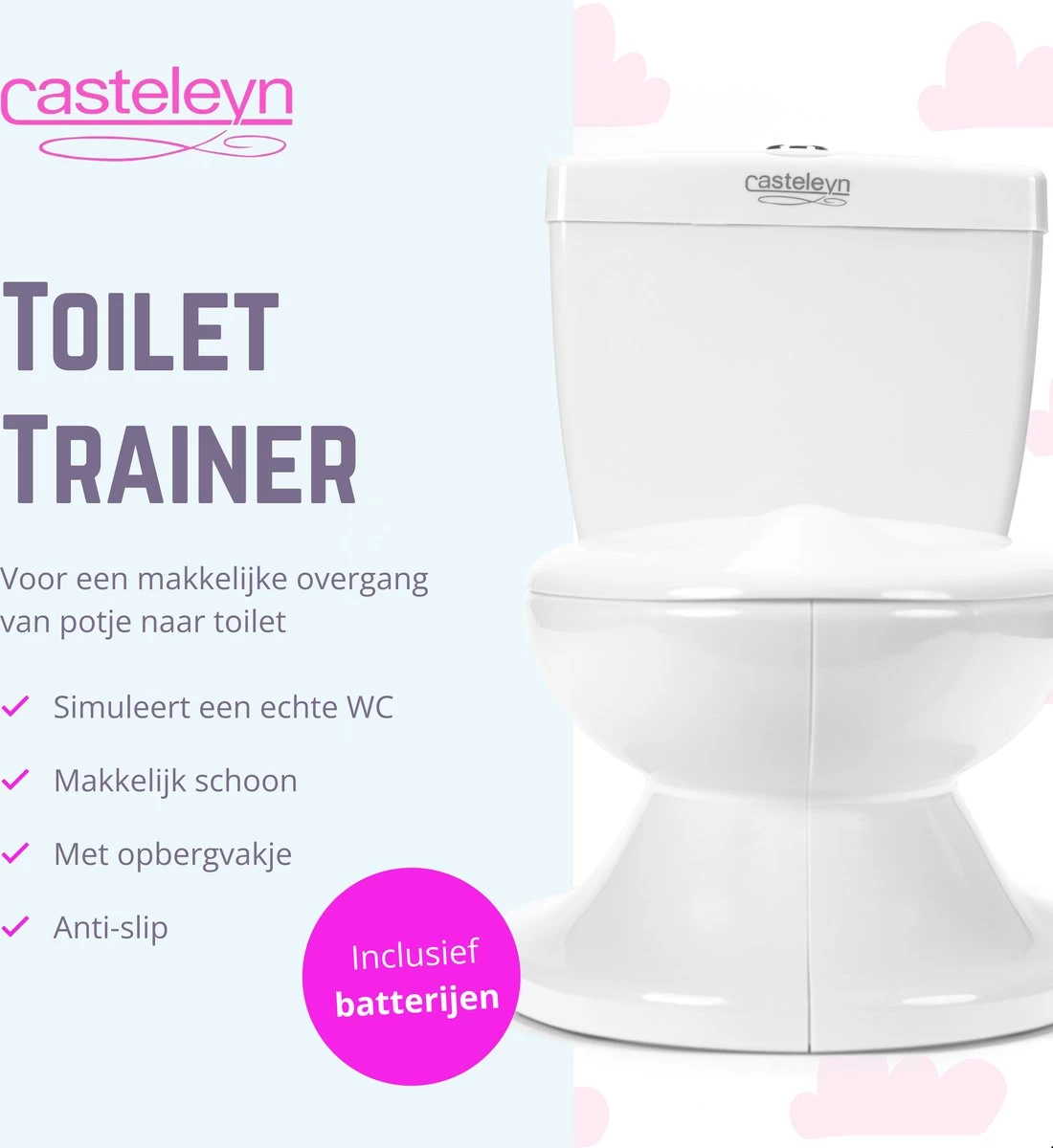 Casteleyn - Plaspotje - WC Potje - Toilet Trainer - Kinder Toilet - Met Geluid - Tot 21KG - Wit - Afbeelding 3