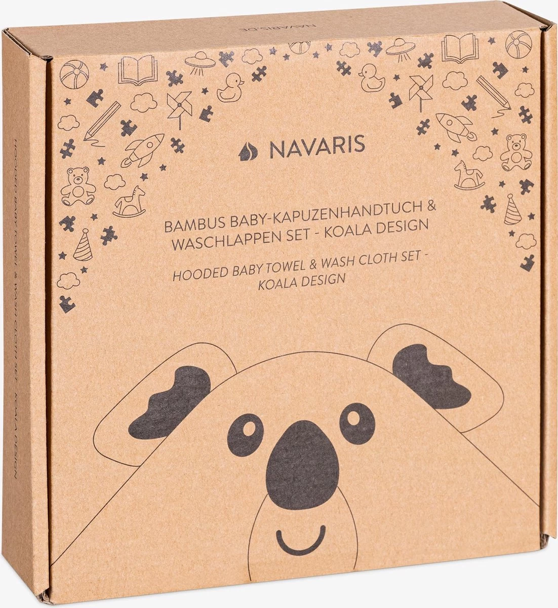Navaris Badcape Met Capuchon Voor Baby - Set Met Badcape En Washandje - 100% Bamboe - Voor Baby's Van 0-12 Maanden - Oeko-tex Gecertificeerd - Koala - Afbeelding 3