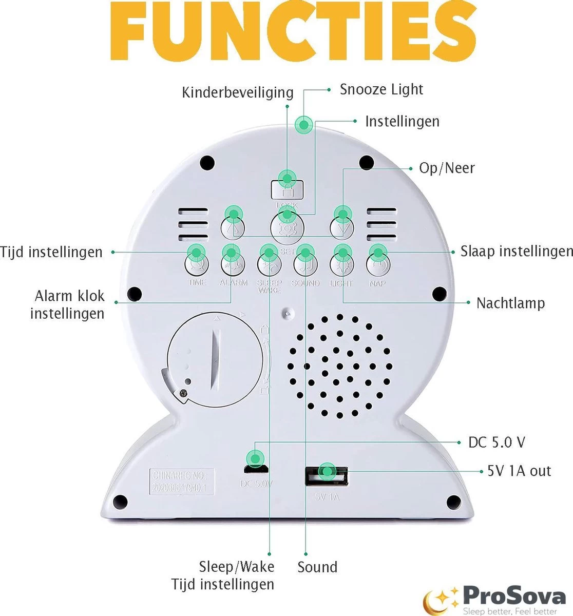 ProSova Slaaptrainer Voor Kinderen - Nieuw Model 2022 - Kinderwekker - Wake Up Light - Nachtlamp - Blauw - + Gratis (E)-Slaapboek - Afbeelding 13