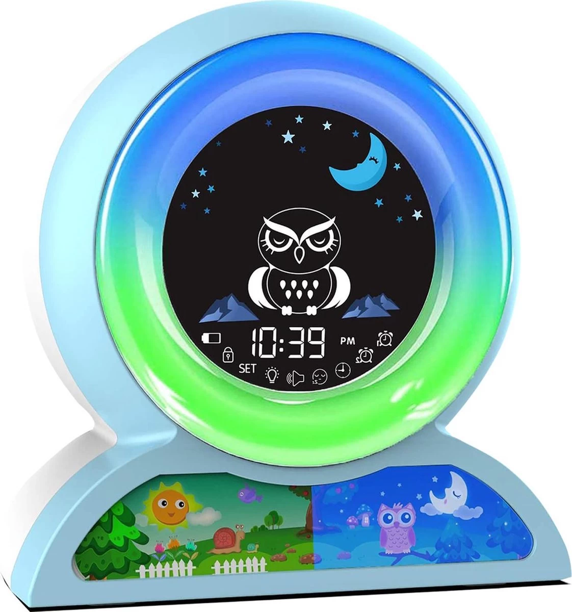 ProSova Slaaptrainer Voor Kinderen - Nieuw Model 2022 - Kinderwekker - Wake Up Light - Nachtlamp - Blauw - + Gratis (E)-Slaapboek