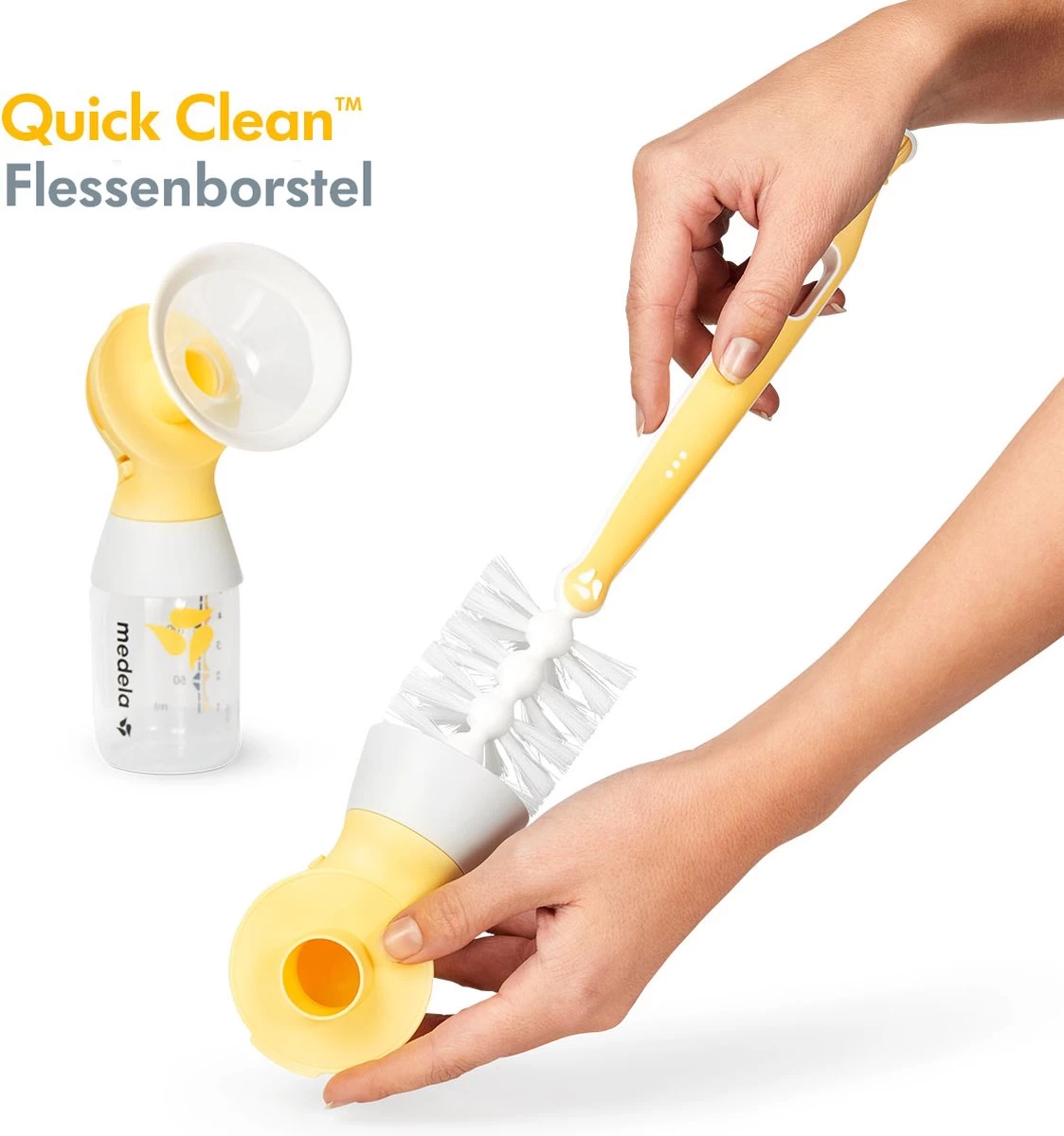 Medela Quick Clean Flessenborstel Met Speenreiniger En Standaard - Flexibele Borstel - Hygiënisch Wegzetten - Afbeelding 6