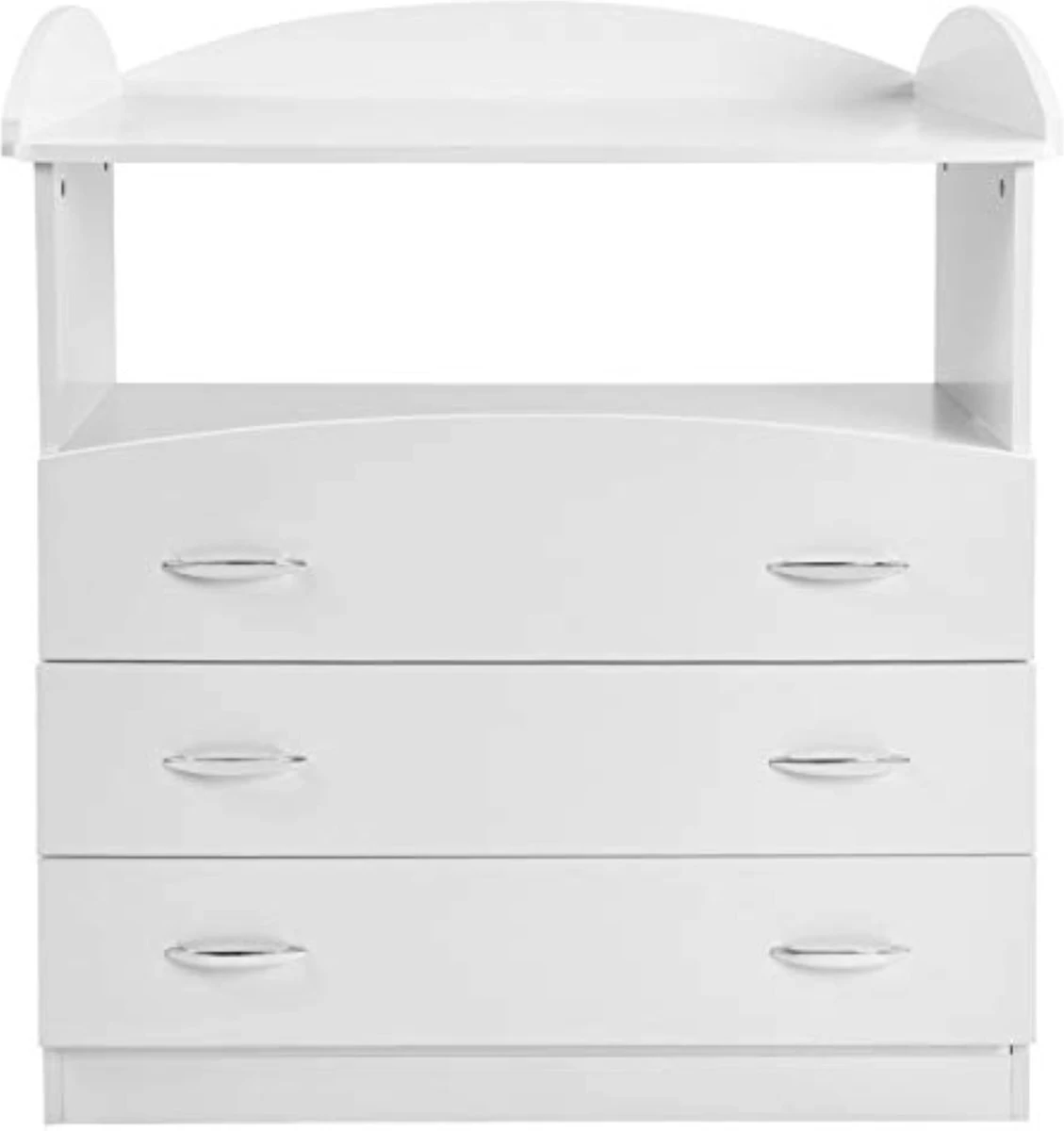 GoodVibes - Ruime Babycommode Met 3 Grote Laden En Compartiment - 85x71x96 Cm - Wit - Afbeelding 4