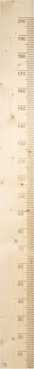 Groeimeter 200cm Hout Transparant | Steigerhout | Familiecadeau Van Het Jaar | Kinderkamer | Kraamcadeau | Verjaardagscadeau | Babykamer | Babyshower | Kindermeetlat | Wanddecoratie | Huwelijkscadeau | - Afbeelding 3