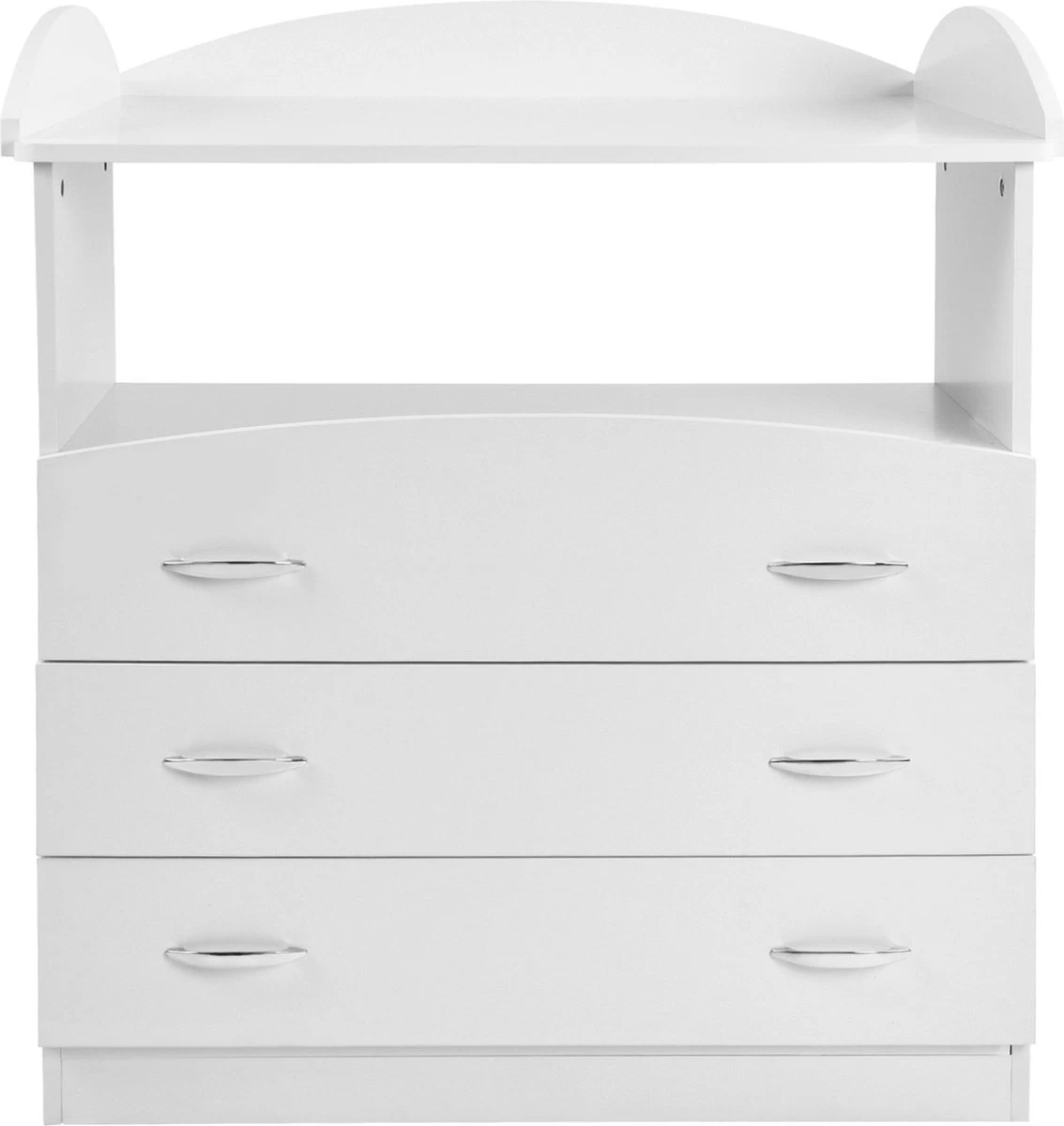 GoodVibes - Ruime Babycommode Met 3 Grote Laden En Compartiment - 85x71x96 Cm - Wit