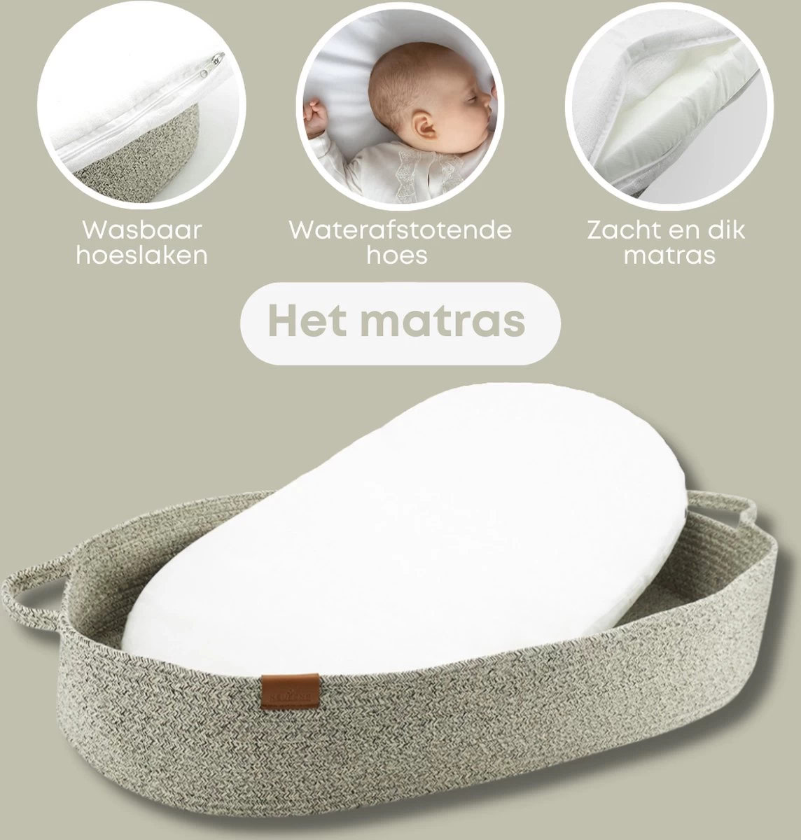 Keufens Verschoonmand XL | 75 X 40 Cm | Crèmekleurig | Aankleedkussen | Inclusief Matras | Grote Verschoonmand | Verschoningsmand Opvouwbaar | Mozes Mand | Babyshower Cadeau - Afbeelding 4