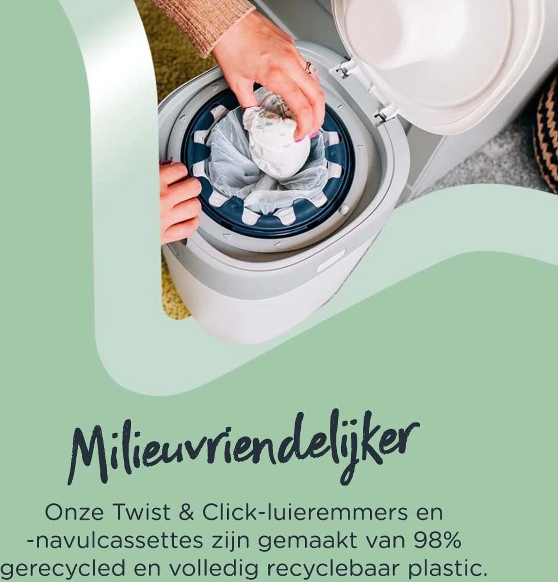 Tommee Tippee Twist & Click Milieuvriendelijke Luieremmer Navulling - Duurzaam Geproduceerde Greenfilm - 3 Stuks - Afbeelding 6