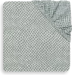Jollein Baby Hoeslaken Ledikant Jersey 60x120cm Snake - Ash Green