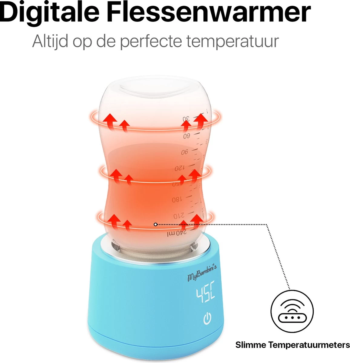 MyBambini's Bottle Warmer Pro™ - Draagbare Baby Flessenwarmer Voor Onderweg - Blauw - Geschikt Voor Dr. Brown's (brede Hals), Suavinex & J Bimbi - Afbeelding 5