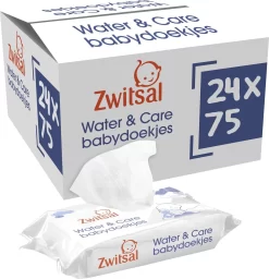 Zwitsal Water & Care Billendoekjes Parfumvrij - 1800 Doekjes - Voordeelverpakking