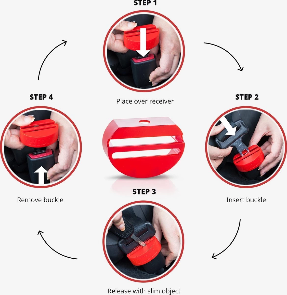 2st - Wididi Autogordel Slot – Bescherm Je Kind Tegen Het Per Ongeluk Losmaken Van De Gordel - Stevig En Duurzaam Kunststof – Universeel Ontwerp - Afbeelding 2