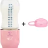 Trendosa Flessenwarmer Set - Draagbare Baby Flessenwarmer Voor Onderweg- Incl Speendoosje - Roze