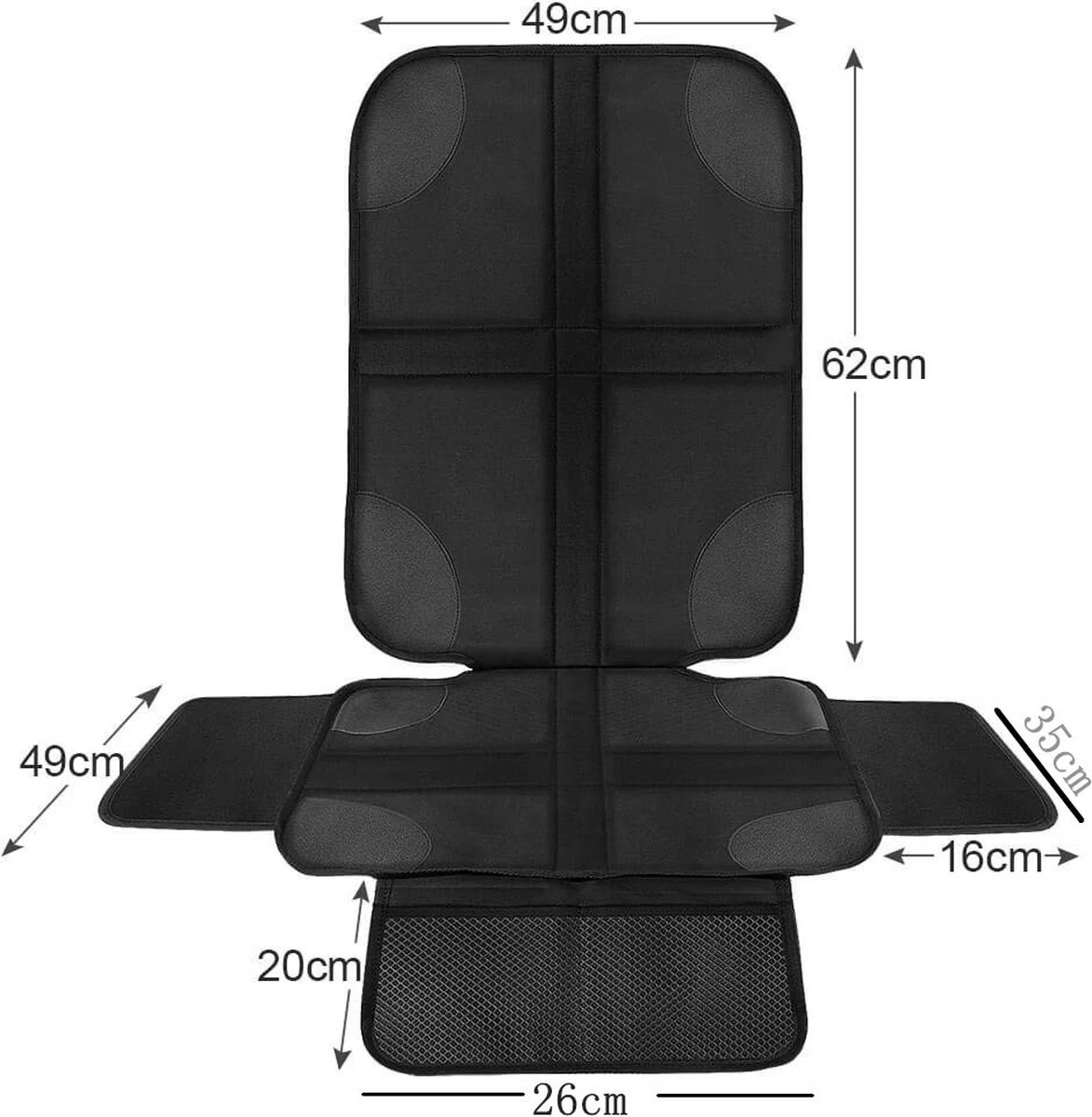 Nixnix - Autostoelhoes - Autostoelbeschermer - Autostoel Beschermer - Zwart - Bescherm Mat - Kinderen - Afbeelding 4