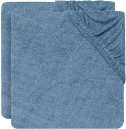 Jollein Aankleedkussenhoes Badstof 50x70cm - Jeans Blue - 2 Stuks