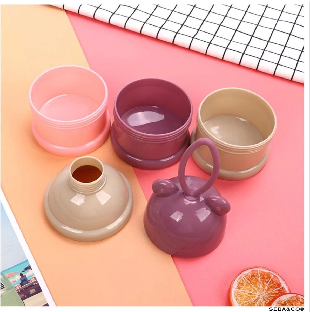 Melkpoeder Doseerdoosjes · PAARS · Melkpoeder Bewaarbakjes · Melkpoeder Toren · BPA FREE - Afbeelding 3