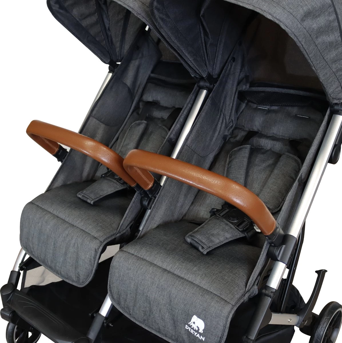 Deryan Luxe Rolo X2 Dubbele Buggy - Duo Buggy - Grijs - Afbeelding 8