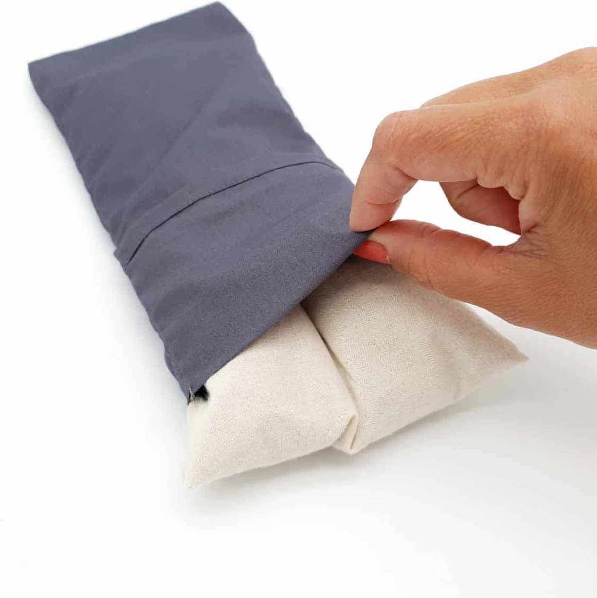 Kruik Baby Met Pit! – NIEUW MODEL Hoes Is Wasbaar – Veilige Tarwe Kruik - Made In NL/BE – Magnetron èn Vriezer - Antraciet - Afbeelding 3