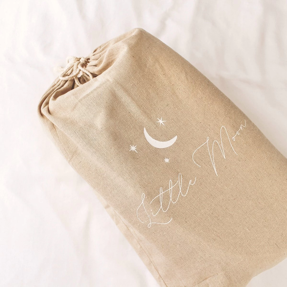 Little Moon Verschoonmand XL - Incl. Extra Dik Matras En Matrashoes Van 100% Biologisch Katoen - Aankleedkussen - Milieuvriendelijk Geweven Katoen - Natural Sand - Afbeelding 5