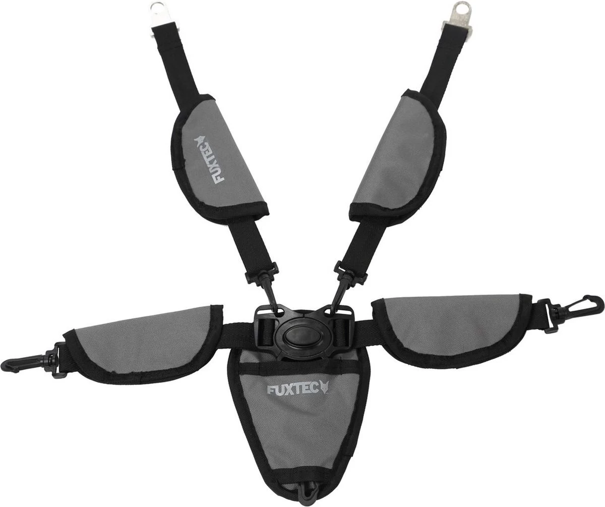 FUXTEC Veiligheidsriem - 5-punts - Veiligheidsgordel Voor Bolderkar - Grijs