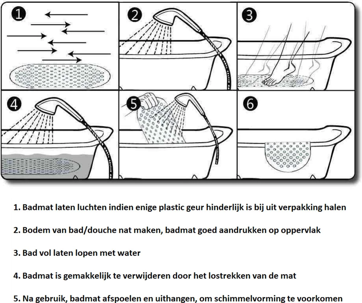 VinkToys® Badmatje - Antislip - Kinder Antislip Mat Bad / Douche - Voor Kinderen En Baby's - Mat Voor In Bad - Mat Voor In Douche - Douchemat Met Zuignappen - 69 X 39 Cm - Olifant - Afbeelding 5