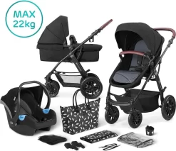 Kinderkraft Xmoov Black 3-in-1 Combi Kinderwagen Incl. Autostoel XMOVBLK30000