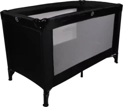 Ding Campingbedje - Zwart - 120x60 Cm - Reisbedje Inclusief Bodemmatrasje