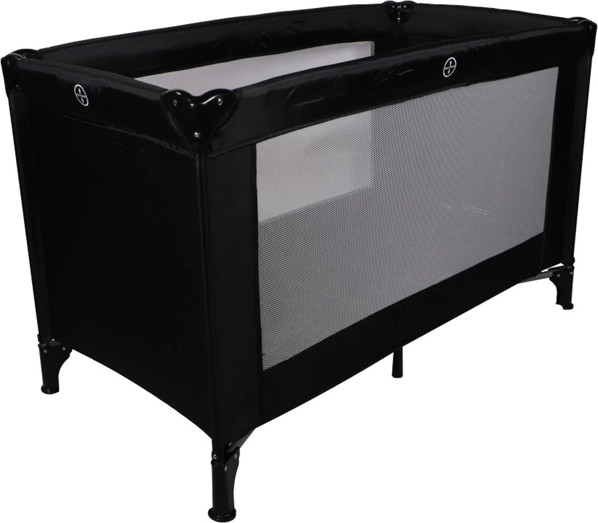 Ding Campingbedje - Zwart - 120x60 Cm - Reisbedje Inclusief Bodemmatrasje