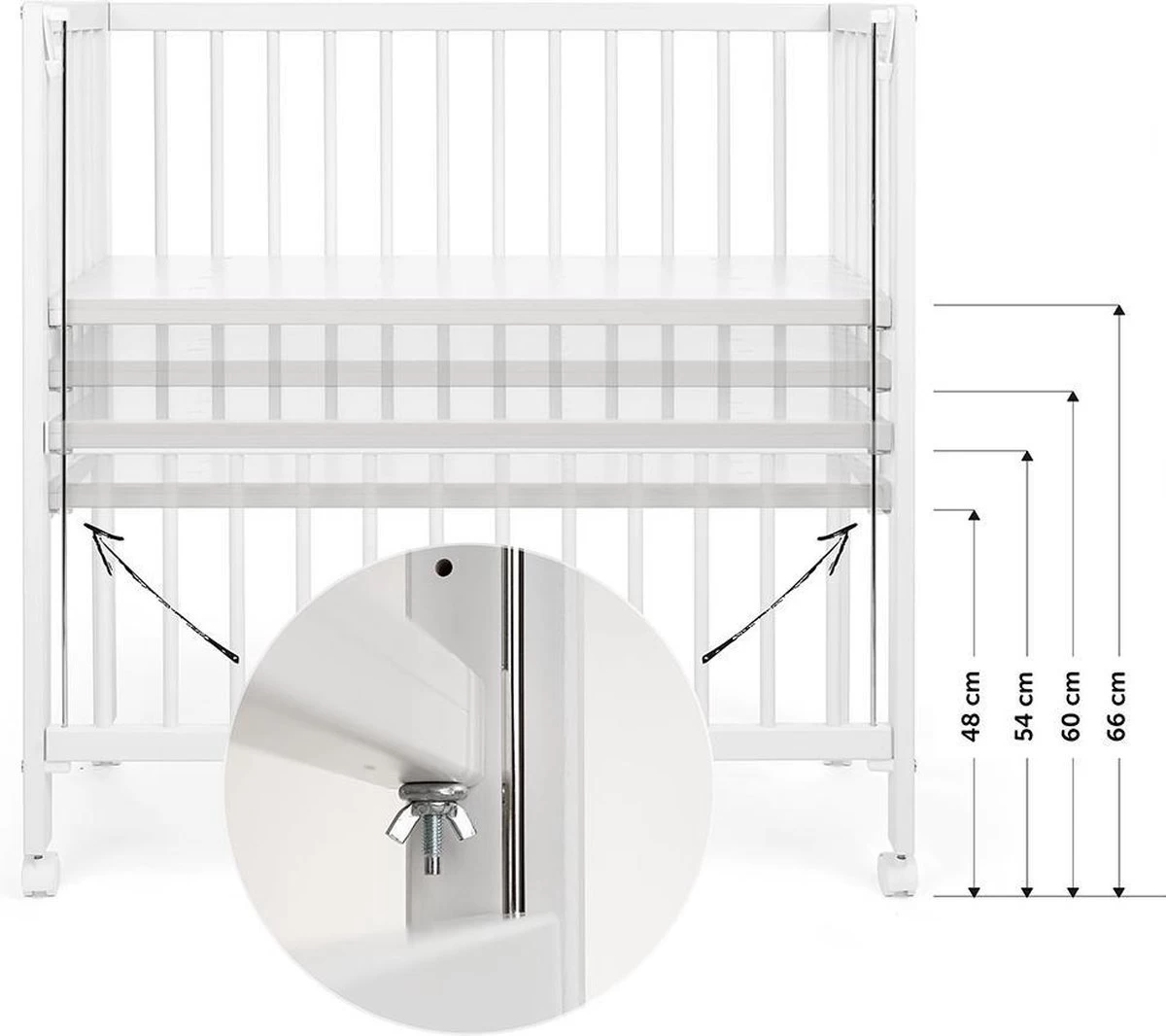 Fillikid Vario Co-Sleeper En Wieg 90 X 40 Cm - Massief Hout - Wit - Afbeelding 4