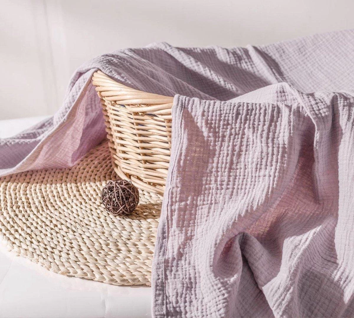 Hydrofiele Doek XL 120x120cm Lila - Luxueuze Kwaliteit - 100% Zacht Katoen - Hydrofiele Luiers - Swaddle - Inbakerdoek - Wikkeldeken- Omslagdoek Baby - Bad