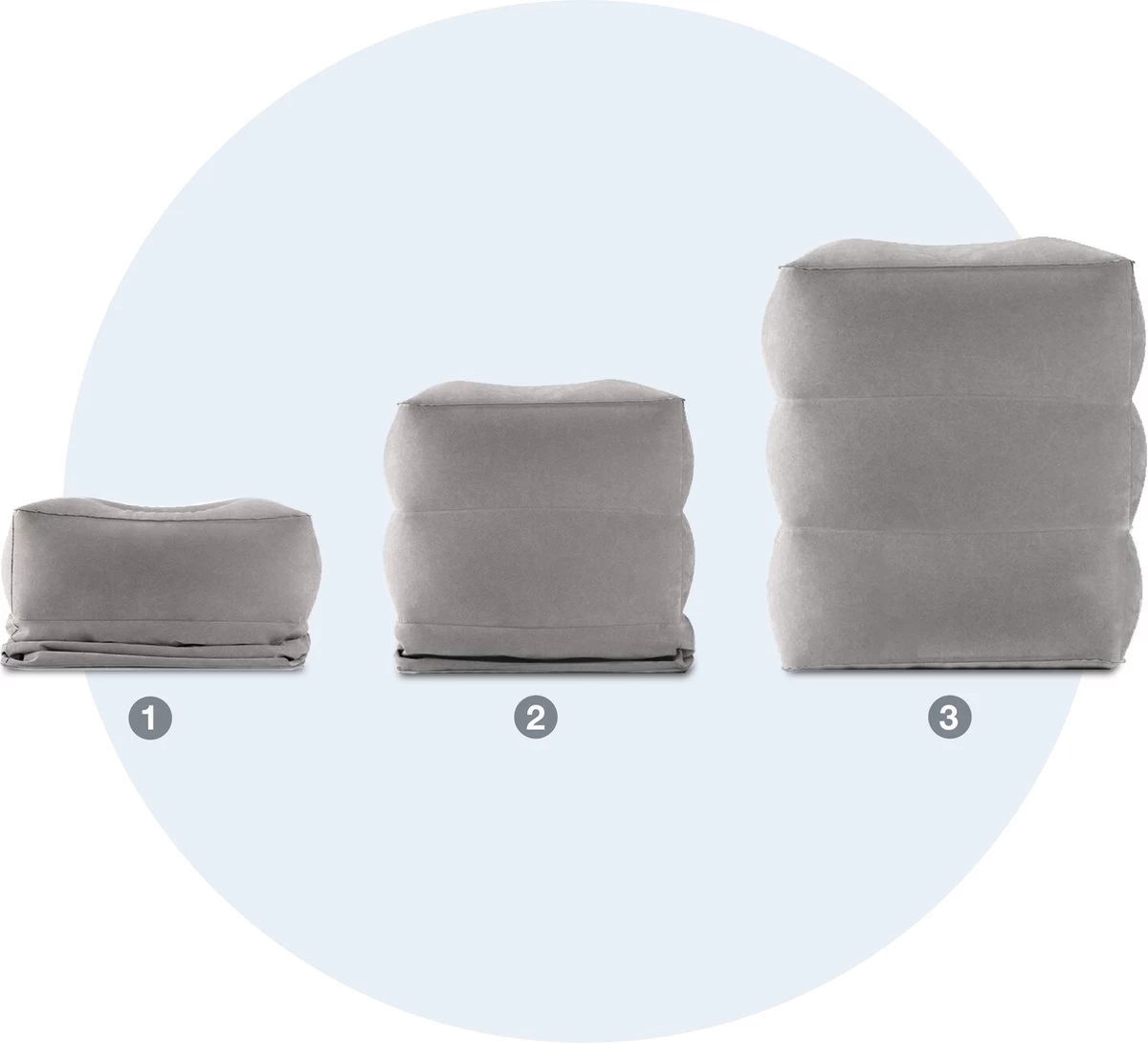 Vliegtuigbedje - Reiskussen - Voetensteun - Multifunctioneel Opblaasbaar Kussen Voor In Het Vliegtuig - Auto - Trein - Afbeelding 8