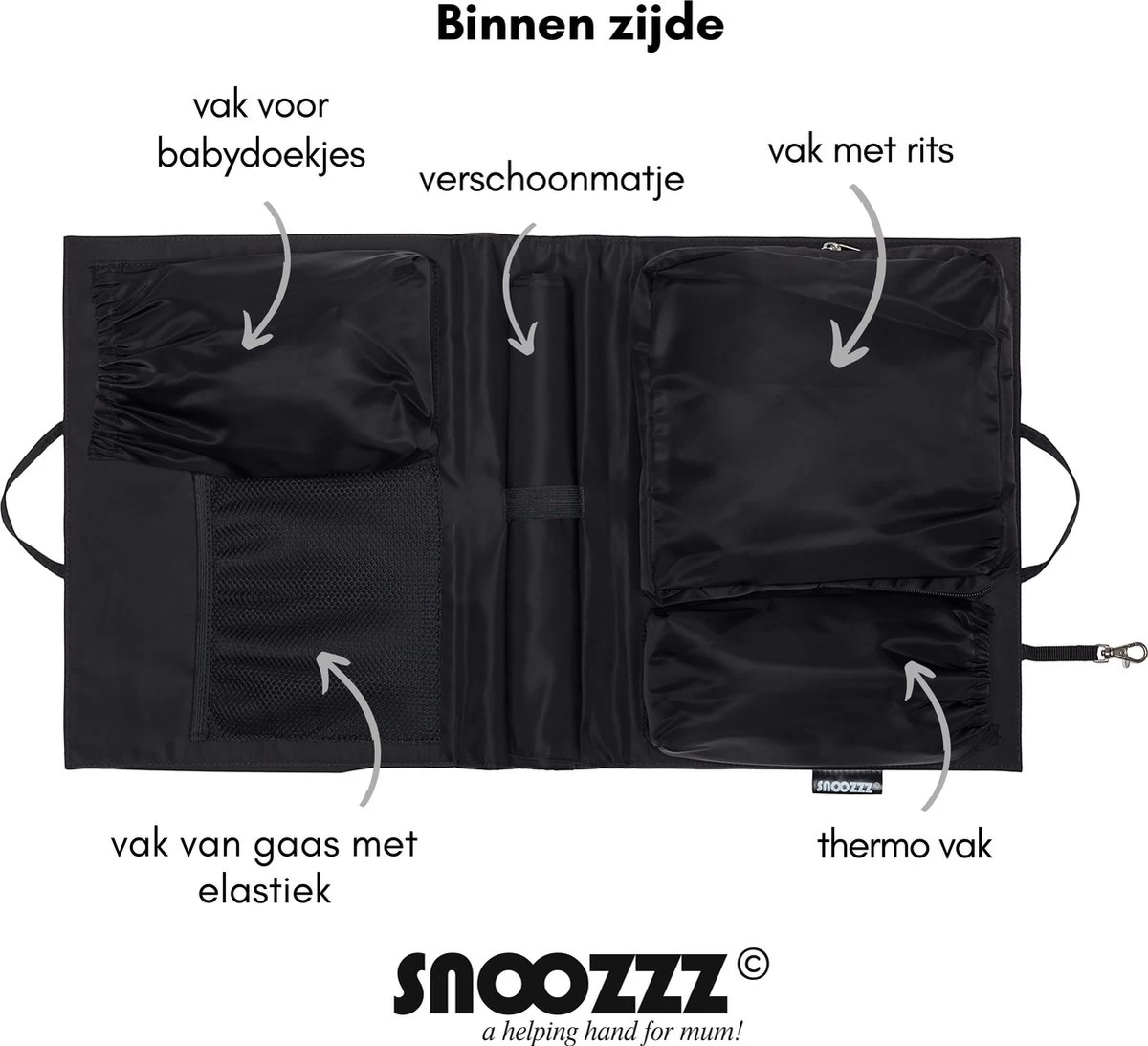 Snoozzz Bag In Bag Tas Organizer Met Thermovak - Zwart - Afbeelding 6