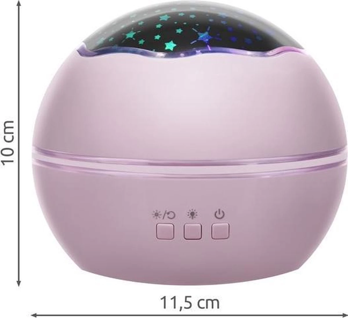 Nachtlampje Met Projector - Sterren Of Dolfijnen - Roze - Afbeelding 4