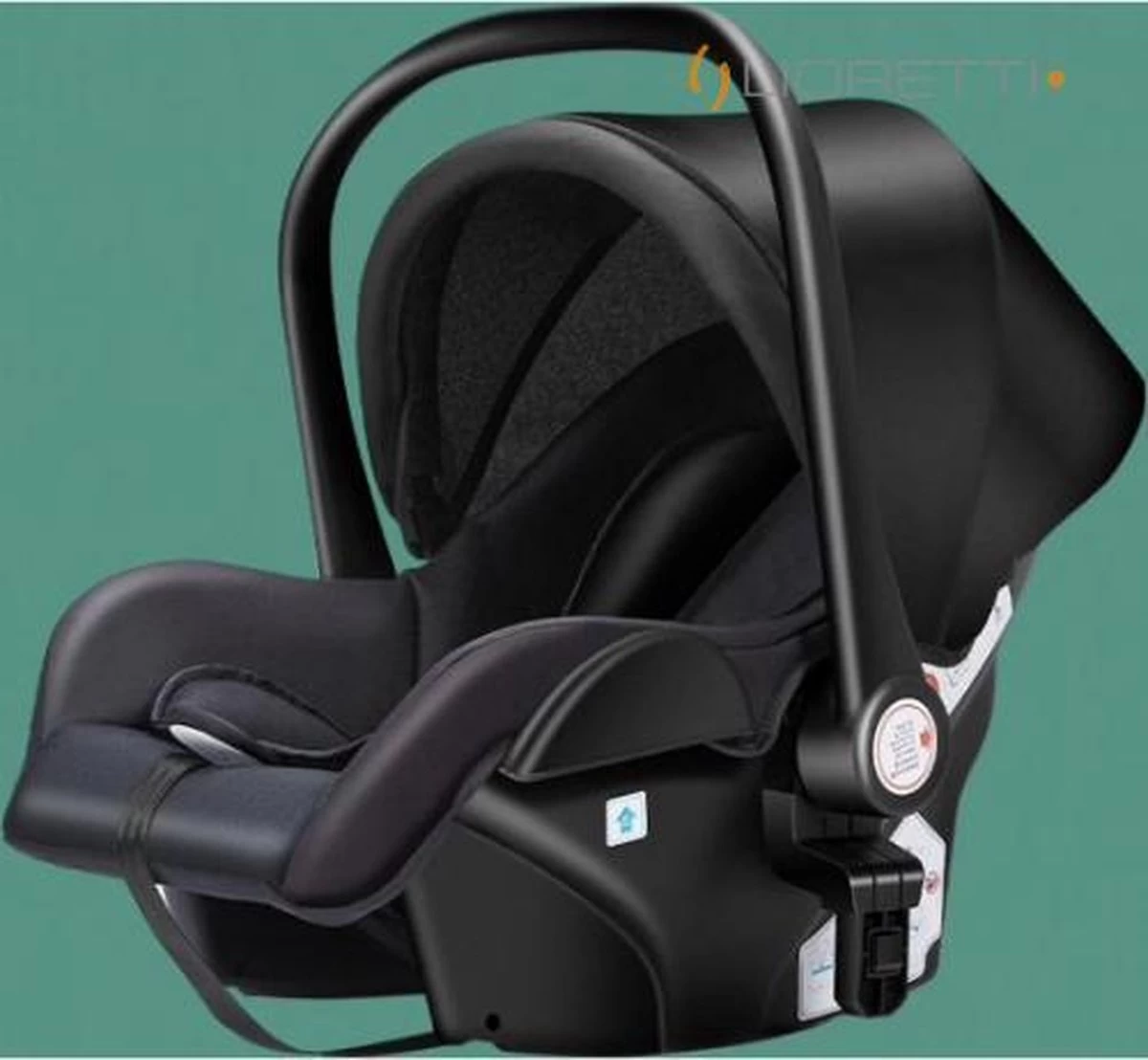 Merkloos Lioretti® Luxe Baby Buggy 3 In 1 | Baby Wagen | Kinderwagen Met Stoel En Wieg | Inklapbaar | Hoge Kwaliteit | Combi | Zwart - Afbeelding 9
