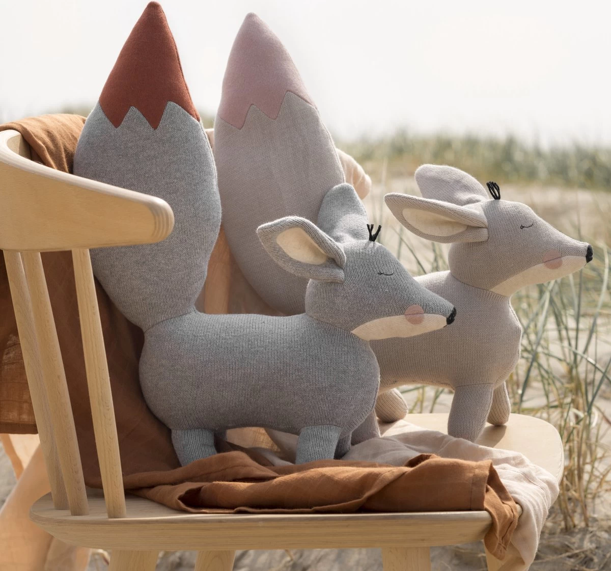 Baby Bello Finny The Fennex Fox - Ginger Grey - Knuffel XL - Afbeelding 3