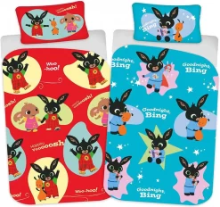 Bing Bunny Peuterdekbedovertrek - 120 X 150cm - BING Juniordekbed - Rood / Blauw