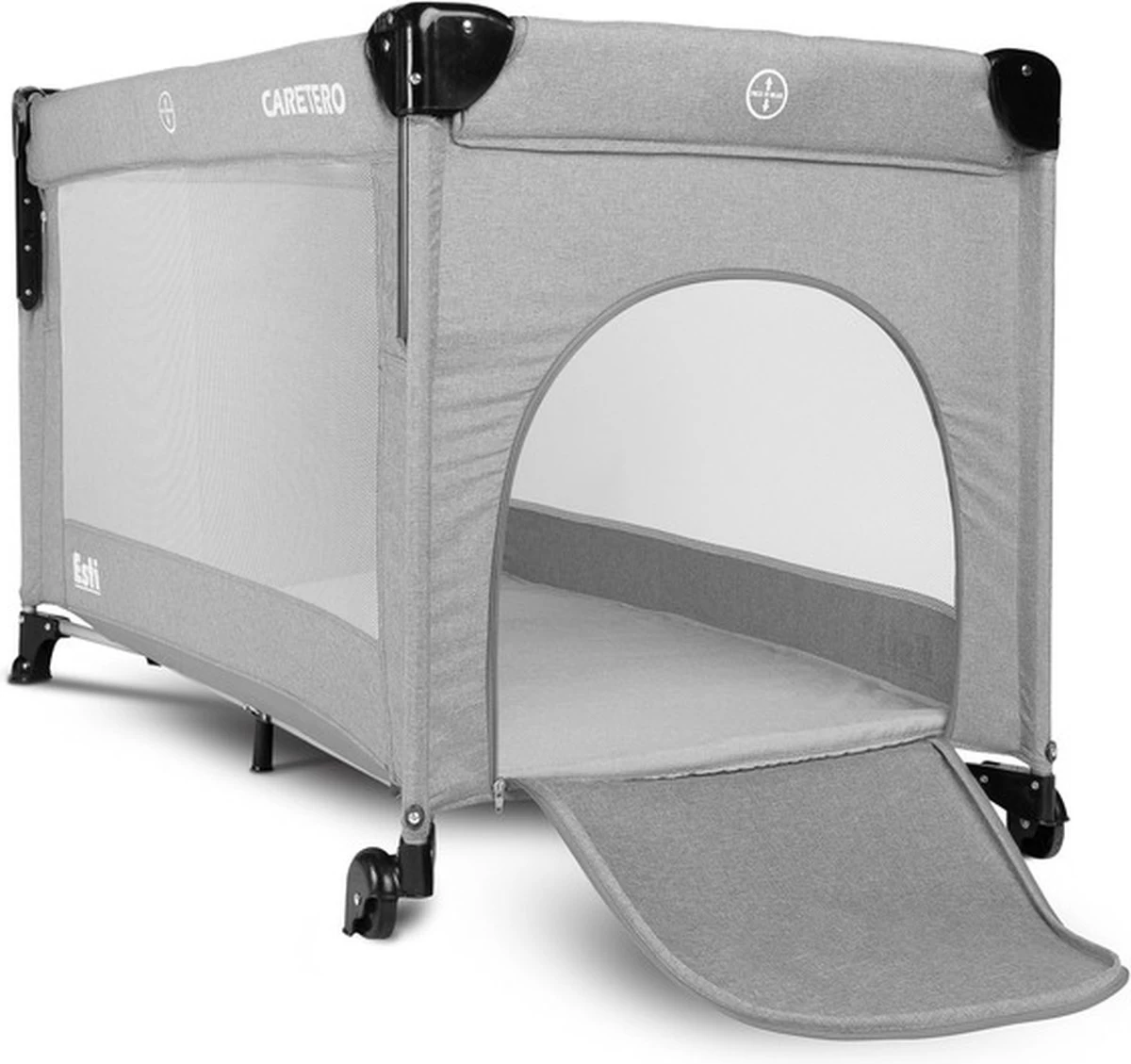 Caretero - Reisbedje Met Nachtkastje Esti Grijs - Afbeelding 2