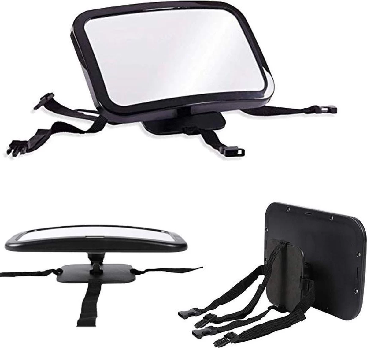 Merkloos Achterbank Spiegel Voor Baby & Kind - Auto Accessoires - Shatterproof - Zwarte A3 Verstelbare Monitor - Afbeelding 3